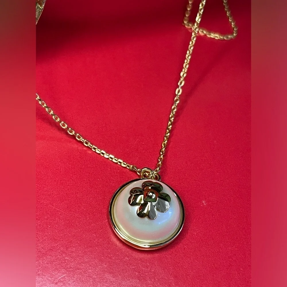 Kate Spade Necklace,Kate Spade Gold Necklace with gold Flower Charm